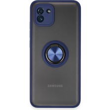 Zenvia  Samsung Galaxy A03 Kılıf Montreal Yüzüklü Silikon Kapak - Lacivert ZNV-MRK10346