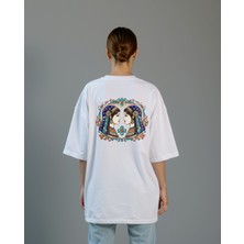 Base Art Tasarım Tişört İkizler Burcu Oversize Unisex
