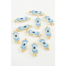 Zenvia Oval Nazar Çift Kulplu Mineli Bileklik ve Kolye Ucu Aparatı 1 Adet ZNVBJTR-23577