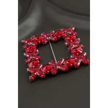 Zenvia Çiçek Kare Taşlı Kemer Tokası ZNVBJTR-23577