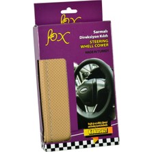 Fox D-126 Dikmeli Direksiyon Kılıfı Noktalı Bej 38 cm