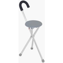 Normadia Yüksek Kaliteli Siyah Alüminyum Oturaklı Baston, Dayanıklı ve Şık Tasarım