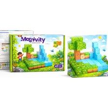 Orman Temalı Manyetik Bloklar 47 Parça Güçlü Mıknatıslı Yaratıcılığı Geliştiren Eğitici Oyuncak