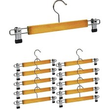 Zenvia 10 Adet Ahşap Metal Uçlu Pantolon ve Etek Askısı (4887) ZNVA-GO3146