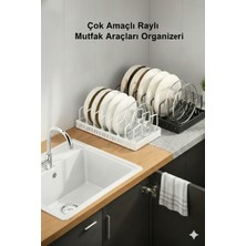 TncPatiShop Çok Amaçlı Raylı Düzenleyici Baharatlık&tava&tencere ve Tezgah Altı&üstü Organizer