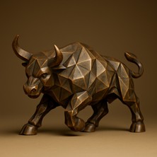 Boğa Figürü Bakır Görünüm 15 cm