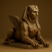 Sfenks Figürü Bakır Görünüm 15 cm