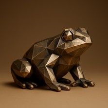 Kurbağa Figürü Bakır Görünüm 15 cm