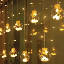 Zenvia 10 Sarkıtlı Kumandalı Dekoratif Top Içi Mini Toplu LED Günışığı Rengi Dekoratif Aydınlat