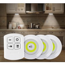 Zenvia Uzaktan Kumandalı Yapışkanlı Kablosuz Pilli LED 3’lü (4887) ZNVA-GO3146