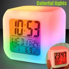 Zenvia LED Dijital Renkli Masa Saati Alarm Termometre Tarih Masaüstü Saat (4887) ZNVA-GO3146