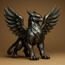 Griffin Figürü Bakır Görünüm 15 cm