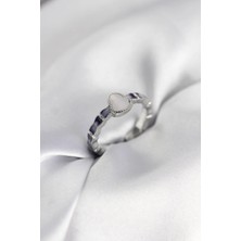 İsmiyle Al Gümüş Renk Mineli Su Kabağı Model Kadın Yüzük