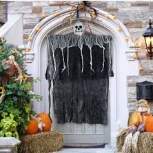 Zenvia Ürpertici Kuru Kafa Korku Hayalet Saçaklı Dekor 90X50 cm (4887) ZNVA-GO3146