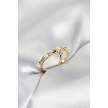 Shopwave Gold Renk Sallantılı Kemik Model Kadın Yüzük