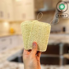 ilaslan international %100 Doğal Kabak Lifi Bulaşık Süngeri (2 Adet) Etkili Yağ ve Kir Çıkarıcı