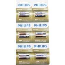 Zenvia Phılıps  Alkaline Ince - Aaa - 1.5V  Pil  12PCS= 2li x 6 (4887) ZNVA-GO3146
