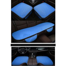 Özgürce Lüks Kapitone Deri Otomobil Koltuk Koruyucu Seti, Cepli Üçlü Minder