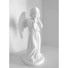 Beyaz Renk 20CM 3D Baskı Gotik Melek Figürü | Koleksiyonluk Dekoratif Heykel
