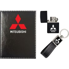 Özgürce Şık Siyah Ruhsat Kabı ve Anahtarlık ile Çakmak Seti