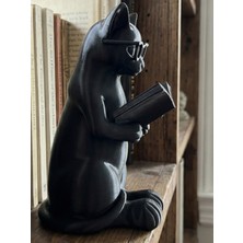 Kitap Okuyan Kedi Figür (15CM)
