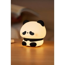 Hediye Filesi Rgb LED Panda Gece Lambası Renk Değiştiren Yumuşak Silikon Şarj Edilebilir 30 Dk Otomatik Kapanma