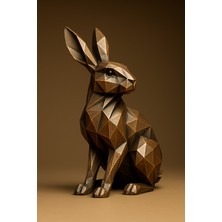 Tavşan Figürü Bakır Görünüm 15 cm