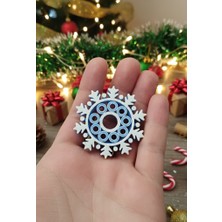 Snowflake Dual Color ✨ Dönen Yılbaşı Temalı Dekoratif Figür 5 cm