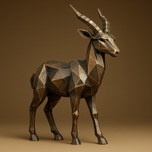 Antilop Figürü Bakır Görünüm 15 cm