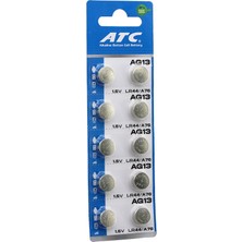 Zenvia Atc Alkaline Button Battery AG13 LR-44/A76 Düğme Pil Alkalin 1.5V 10LU Kart (4887) ZNVA-GO3146