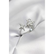 Shopwave Gümüş Renk Kutup Yıldızı Model Zirkon Taşlı Kadın Yüzük