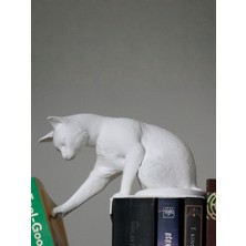 Kitap Deviren Kedi Figür (20CM)