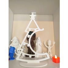 Dekoratif Beyaz Yılbaşı Ağacı Plastik Pla 🎄 28 cm – Şık Yeni Yıl Süsü