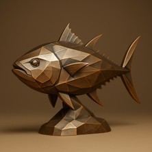 Tuna Balığı Figürü Bakır Görünüm 15 cm