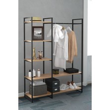 Normadia Şık Metal Aksamlı Açık Elbise Dolabı ve Organizer Seti