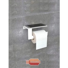 Normadia Modern Metal Beyaz Tuvalet Kağıtlık ve Askısı, Şık ve Pratik Tasarım