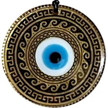 Najmaddin Altın Varaklı Nazar Boncuklu Füzyon Cam El Işçiliği 12 cm Duvar Süsü