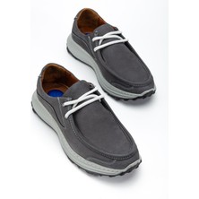 Dilimler Ayakkabı Hakiki Deri Nubuk Erkek Günlük Ayakkabı Füme Hafif Dikişli Taban