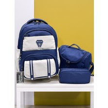 MegiHero Suya Dayanıklı Erkek Çocuk Ilk Okul Çantası 3lü Set Ilkokul Çantası Lacivert