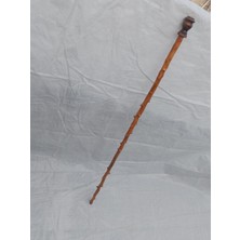 Normadia El Yapımı Ahşap Baston, Musa'nın Asası Tarzı, Vernikli, El Emeği MN96L