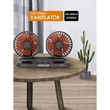 Özgürce Çift Başlı 360° Dönebilen Otomobil Vantilatörü, Soğutucu ve Çakmaklık Uyumlu