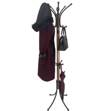 Normadia Ceviz Renkli Ayaklı Metal Askılık, Modern ve Şık Tasarım