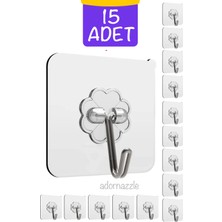 Normadia 15 Adet Kendinden Yapışkanlı Şeffaf Kapı Duvar Askısı Seti