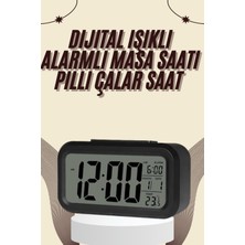 Zenvia Dijital Masa Saati Termometreli Takvim Çalar Saat LED Ekran Pilli Znv-Tcndym