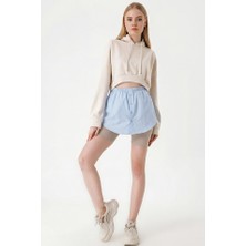 Queene Dreams 1888 Sweatshirt ve Kazak Altı Gömlek Etek - Mavi