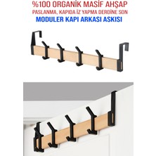 Normadia Masif Çam Ahşap Kapı Arkası Elbise Askısı, Banyo ve Genç Odası Için