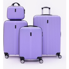 4'lü Valiz Seti Elatae Kırılmaz Valiz Büyük - Orta - Kabin Boy ve Makyaj 1020