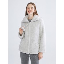 Lc Waikiki Yeni Sezon Gömlek Yaka Pelüş Kadın Pijama Üstü