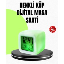 Zenvia Gece Lambası Fonksiyonlu Renk Değiştiren LED Küp Dijital Saat ZNV-HBY3245