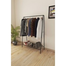Normadia Oval Telli Siyah Askı, Ayaklı Konfeksiyon Elbise Askısı